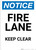 Notice: Fire Lane Keep Clear - Portrait Wall Sign