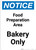 Notice: Food Prep Area - Bakers Only - Portrait Wall Sign