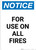 Notice: For Use On All Fires - Portrait Wall Sign