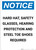 Notice: Hard Hat Safety Glasses Hearing Protection Steel Toe Shoes Required - Portrait Wall Sign