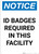 Notice: ID Badges Required in This Facility - Portrait Wall Sign