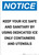 Notice: Keep Your Ice Safe and Sanitary by Using Dedicated Containers - Portrait Wall Sign