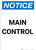 Notice: Main Control - Portrait Wall Sign