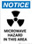 Notice: Microwave Hazard In This Area with Icon - Portrait Wall Sign