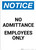 Notice: No Admittance Employees Only - Portrait Wall Sign