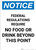 Notice: Federal Regulations Require No Food or Drink Beyond This Point - Portrait Wall Sign