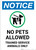 Notice: No Pets Allowed - Trained Service Animals Only with Icon - Portrait Wall Sign