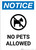 Notice: No Pets Allowed with Icon - Portrait Wall Sign
