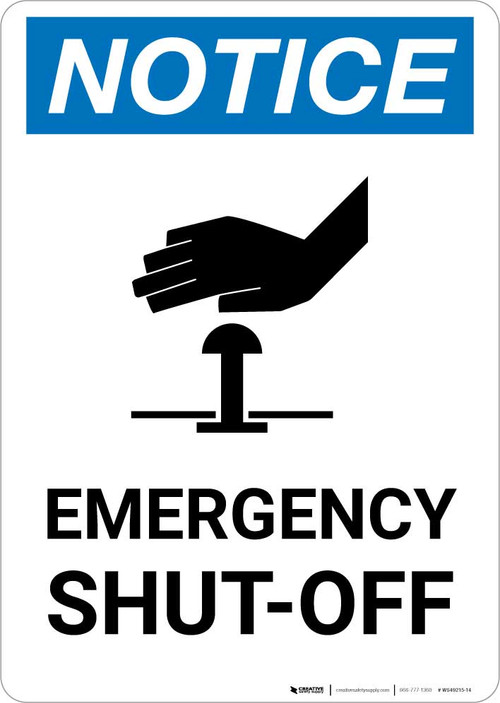 Notice: Emergency Shut-off with Icon Portrait | 5S Today