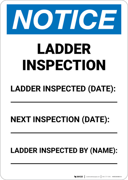 Notice: Ladder Inspection Portrait | 5S Today