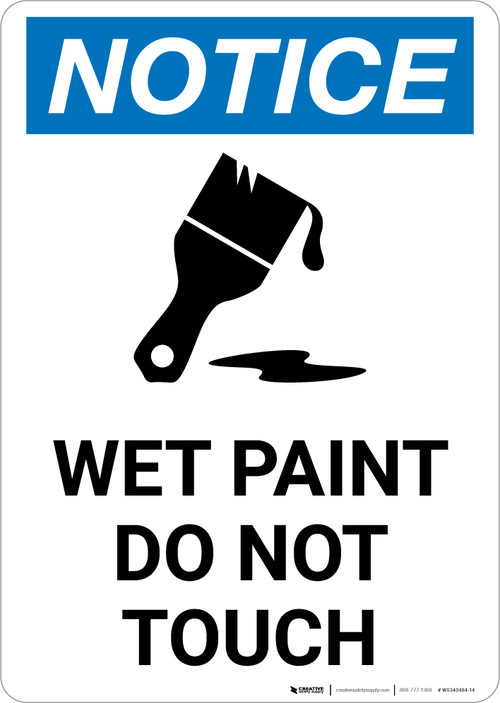 wet paint do not touch sign