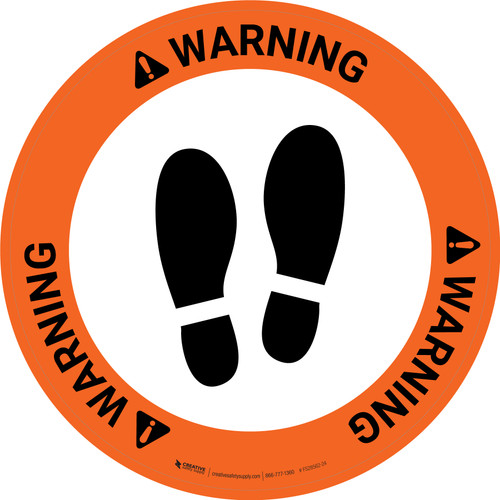 Spats Sign Warning: Shoe Print Up Circular v2 - Floor Sign | 5S Today