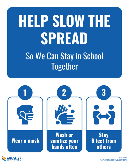 Help Slow the Spread So We Can Stay in School Together - Poster
