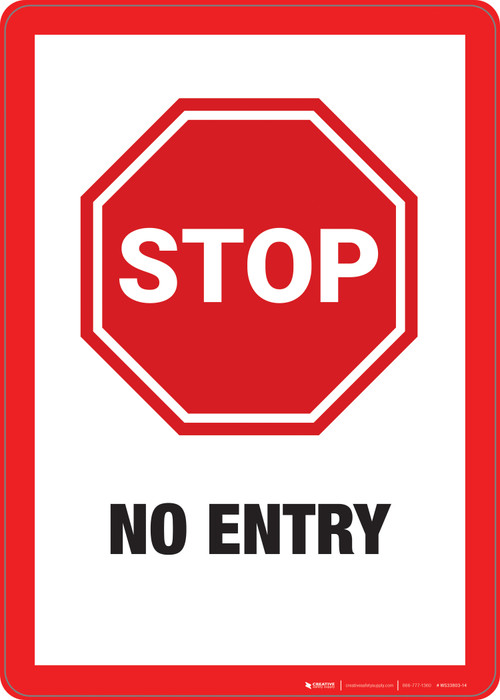 Stop: No Entry - Wall Sign | 5S Today