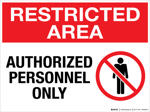 Restricted Area Authorized Personnel Only Wall Sign | 5S Today