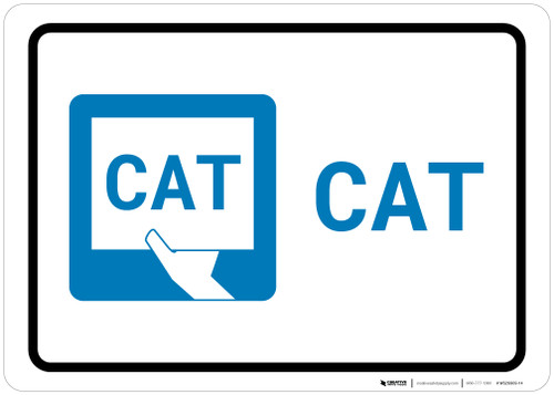 Cat Compact Sign CAT with Icon Landscape - Wall Sign | 5S Today