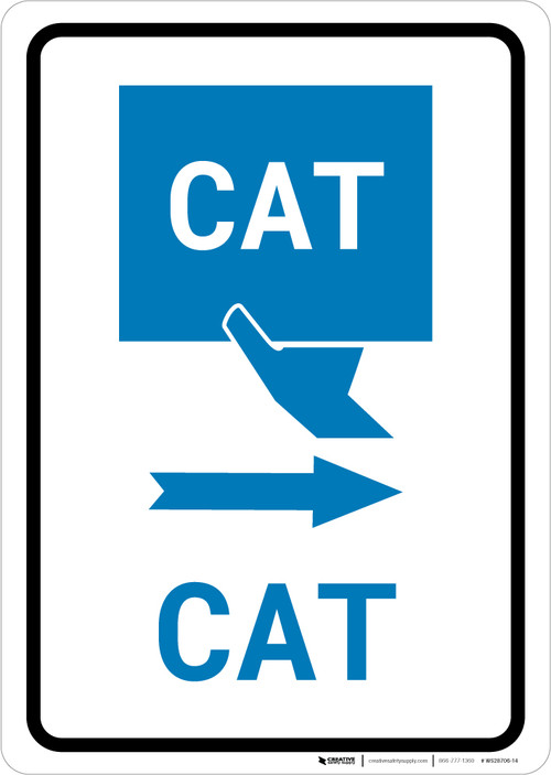 CAT Right Arrow with Icon Portrait v2 - Wall Sign | 5S Today