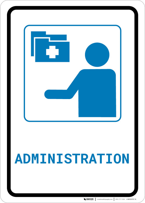 Medical Administration with Icon Portrait v2 - Wall Sign | 5S Today