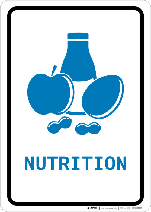 Nutrition with Icon Portrait v2 - Wall Sign | 5S Today