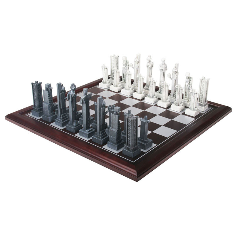 Frank Lloyd Wright Midway Gardens Chess Set with Chess Board