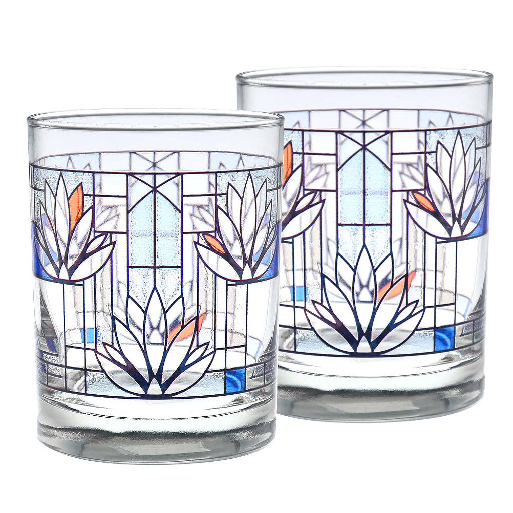  Frank Lloyd Wright Waterlilies DOF Glasses (Set of 2) 