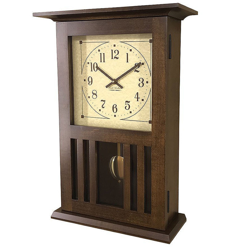 GALLUP 木製ミラー　アンティーク ギャラップ Amish Craftsman Mission Wall Clock - Brown Maple