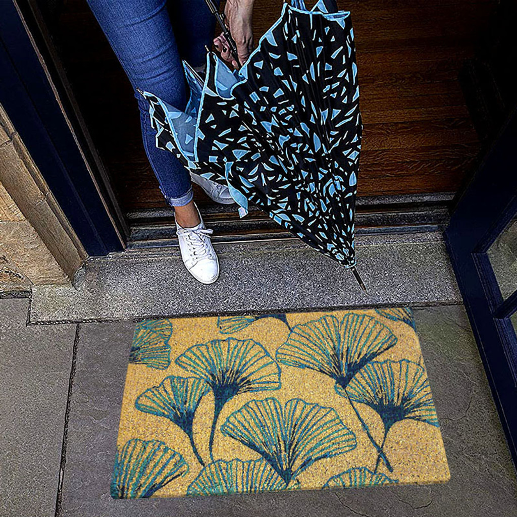 Arts & Crafts Gingko Handwoven Doormat
