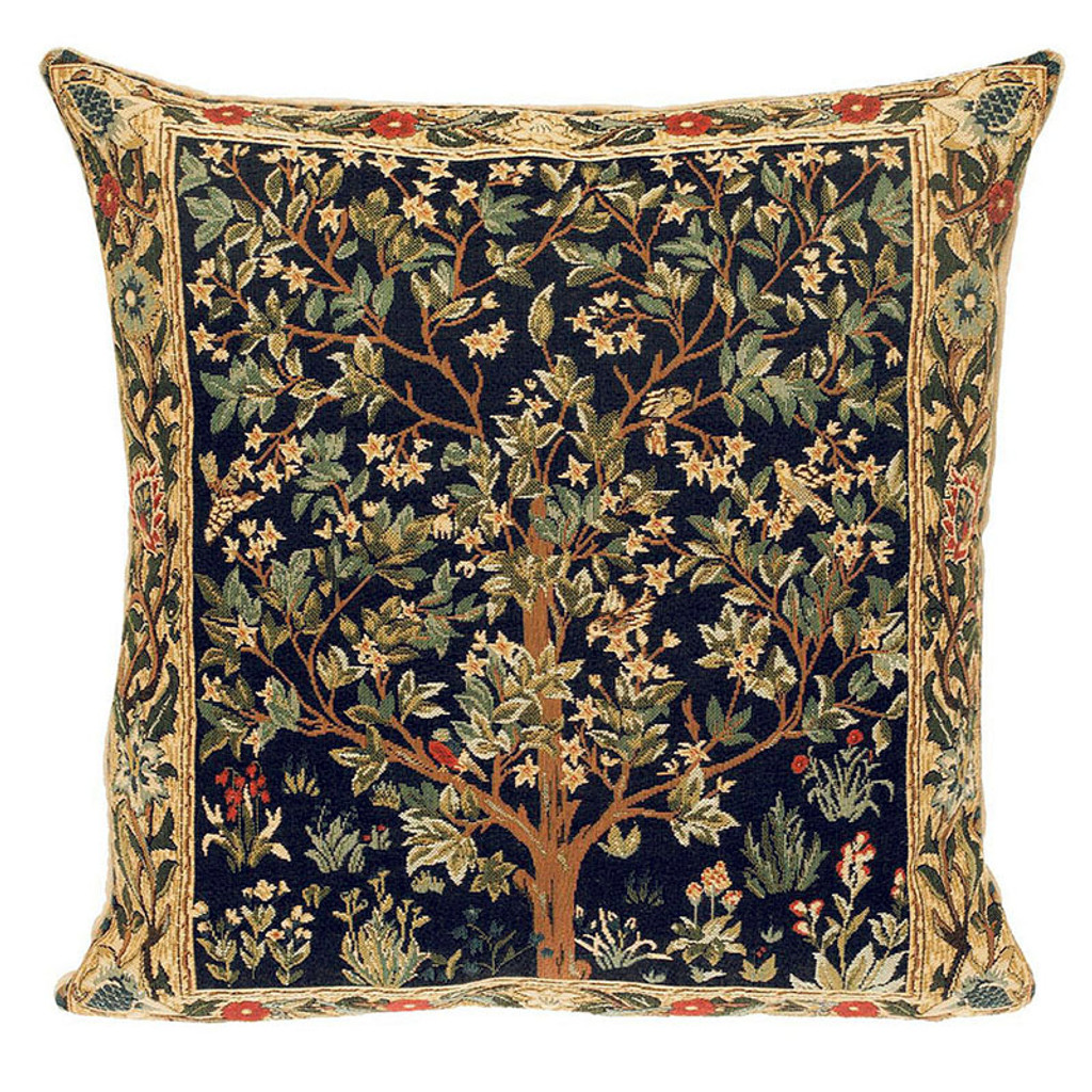 William Morris Tree of Life Tapestry Pillow Detail