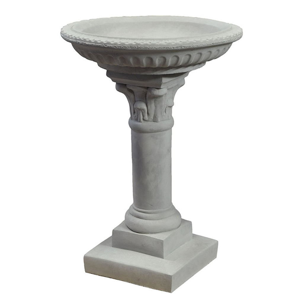 Regency Bird Bath in Cast Stone Antique Gray