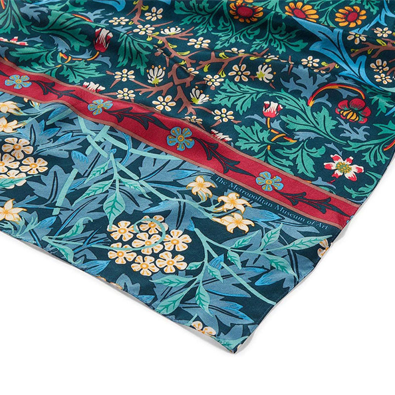 William Morris Mixed Patterns Crepe de Chine Silk Scarf Details