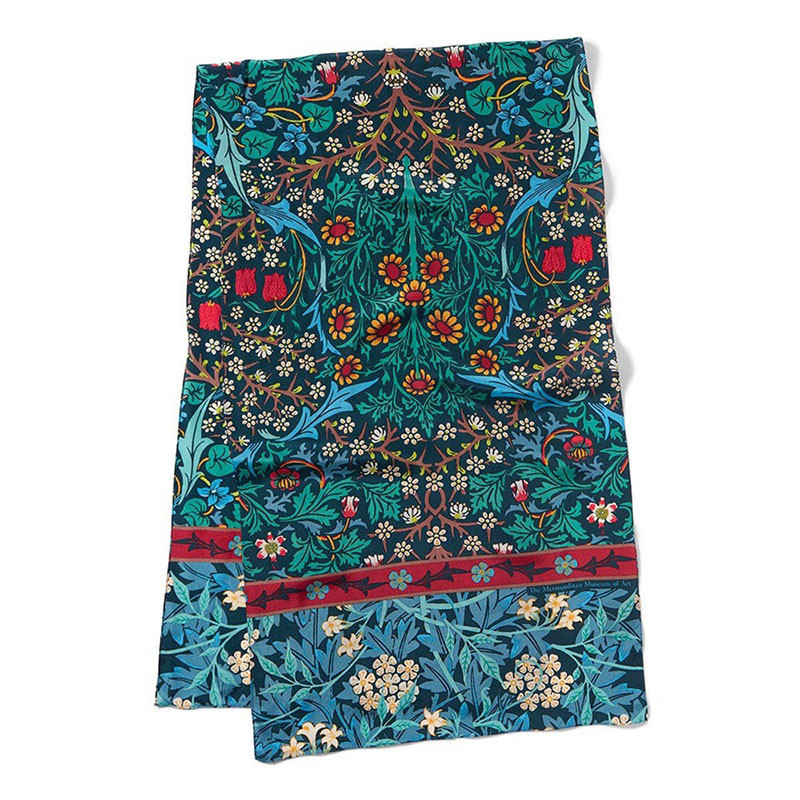 William Morris Mixed Patterns Crepe de Chine Silk Scarf Folded