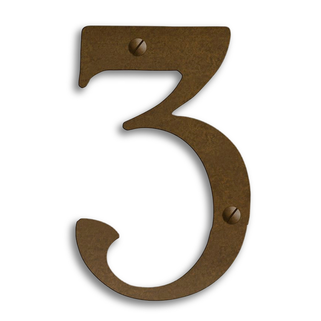 Pasadena Solid Brass House Numbers - 6" Float Single