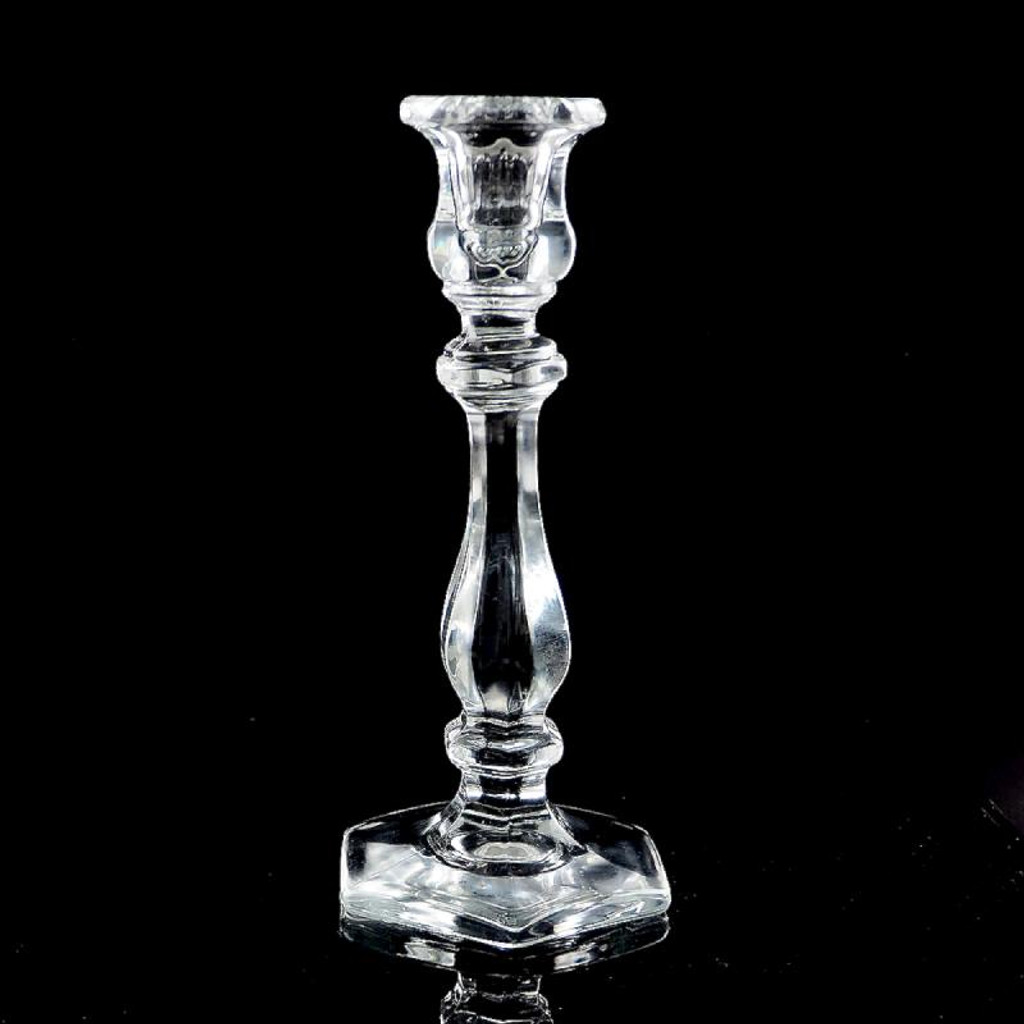 Mosser Glass 7.5" Candlestick - Crystal Black BG