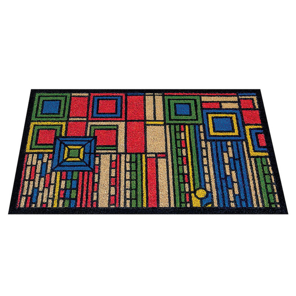 Frank Lloyd Wright Saguaro Forms Design Colored Doormat Angled