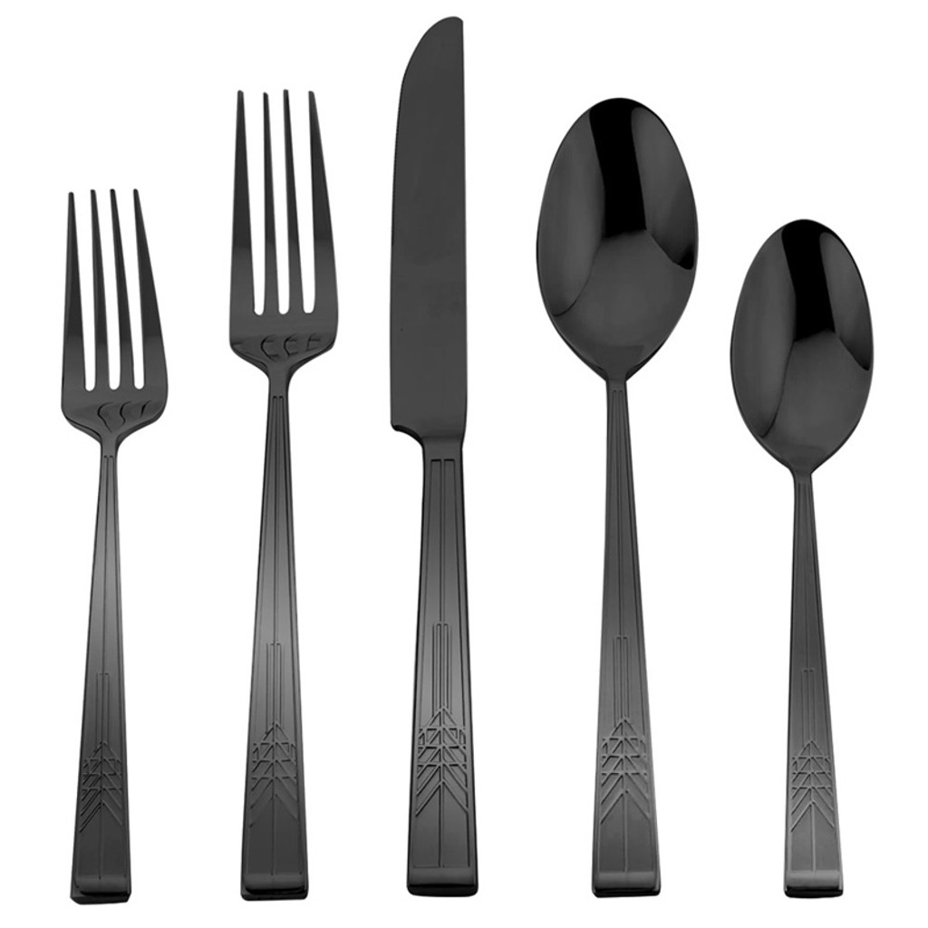 Frank Lloyd Wright Tree of Life Flatware Set - Black