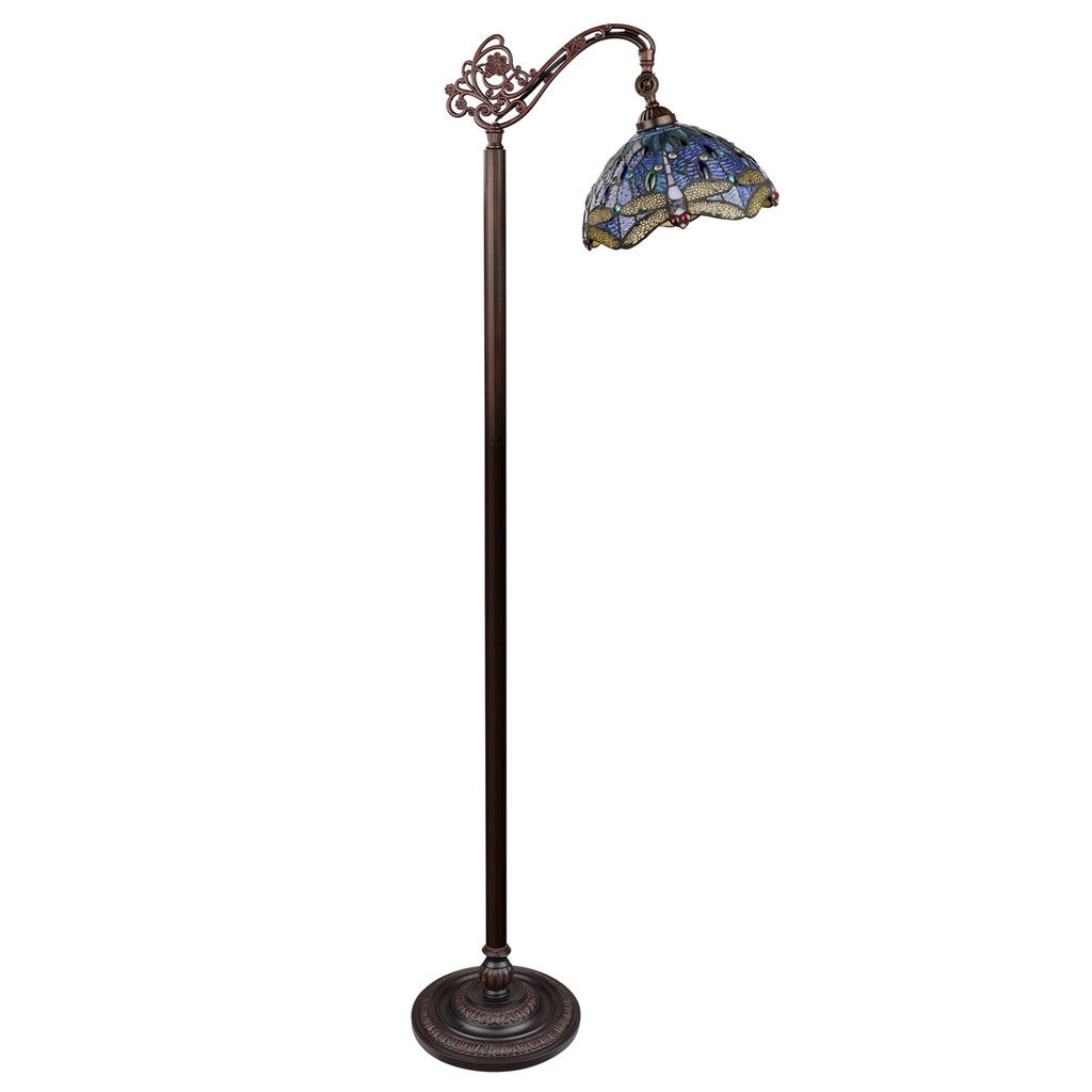 Arts & Crafts Dragonfly Reading Floor Lamp