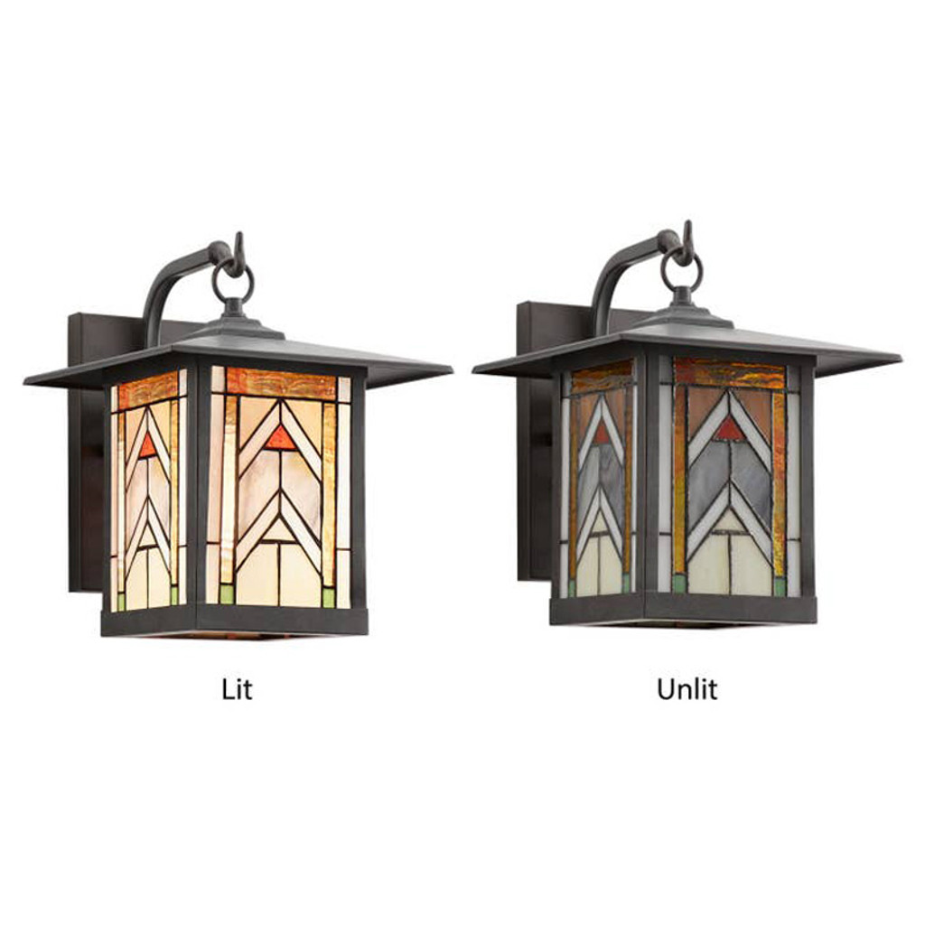 Mission Craftsman Stained Glass Wall Sconce - Logan 