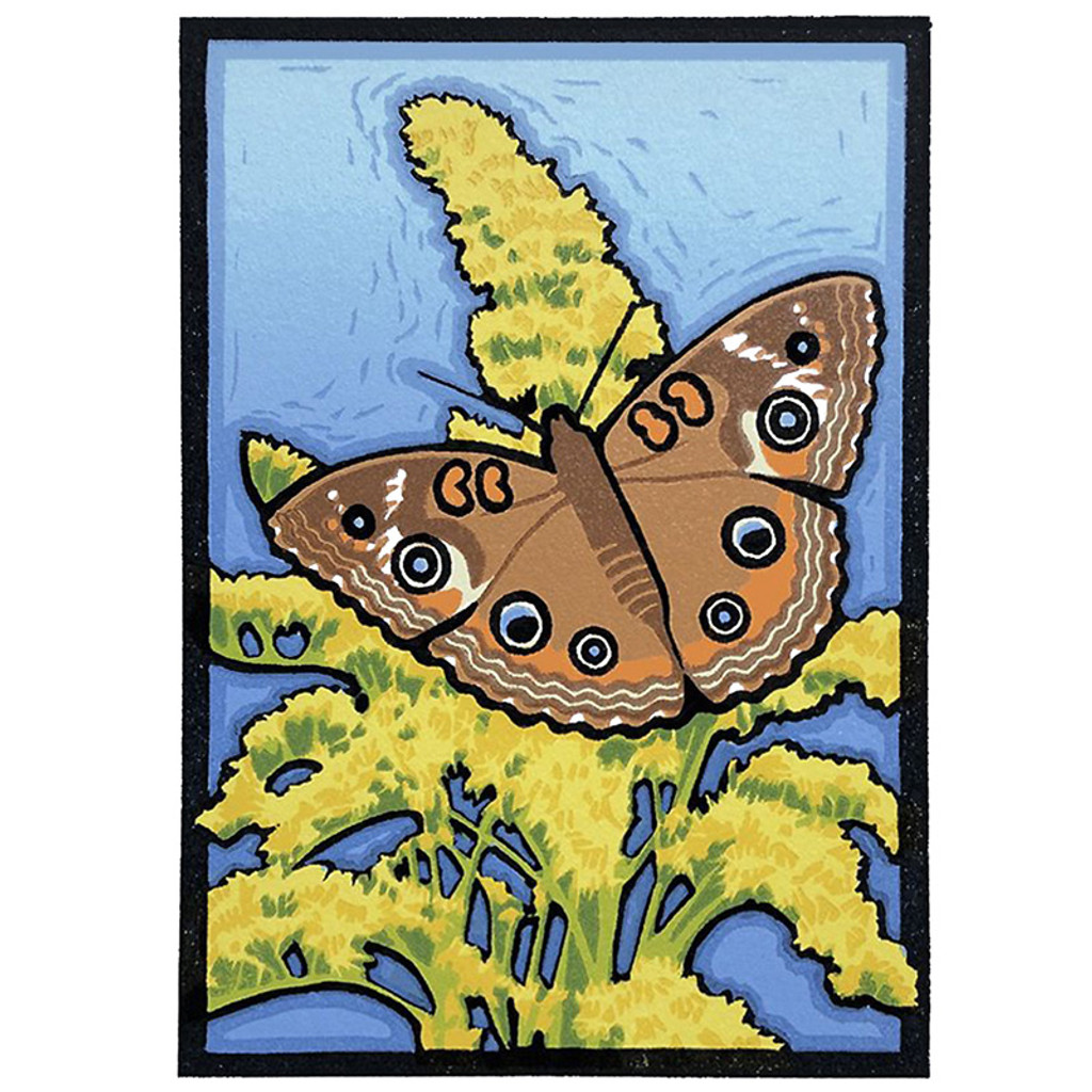 Laura Wilder Pollinator Framed Block Prints Set - Buckeye