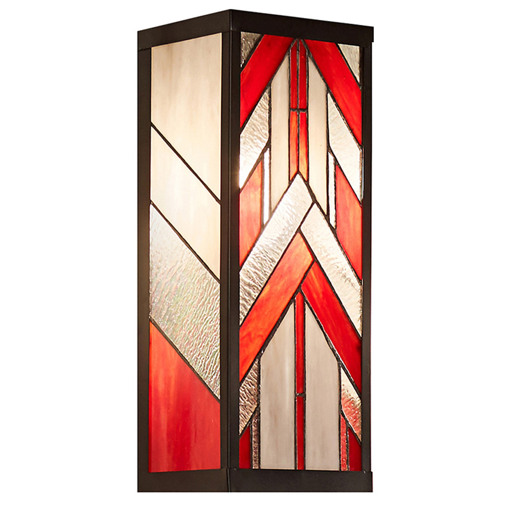 Mission Craftsman Stained Glass Wall Sconce - Gideon