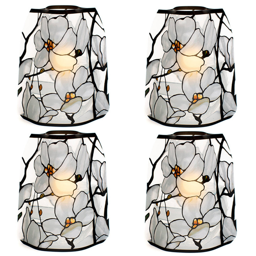 Modgy Louis C. Tiffany Magnolia Luminaries - Set of Four