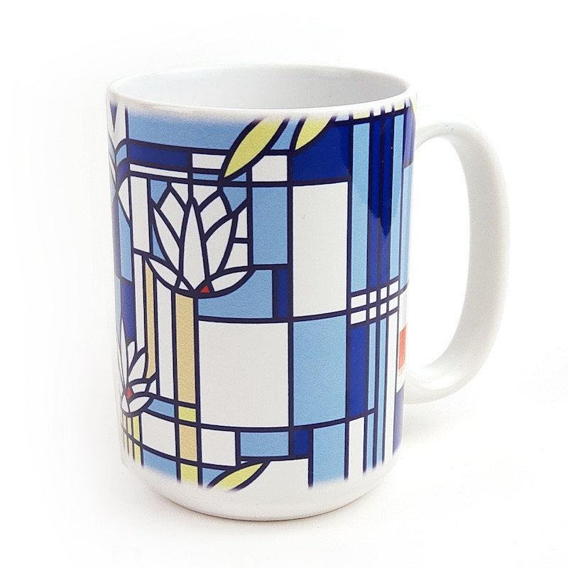 Frank Lloyd Wright Waterlilies Coffee Mug - Thumbnail 4