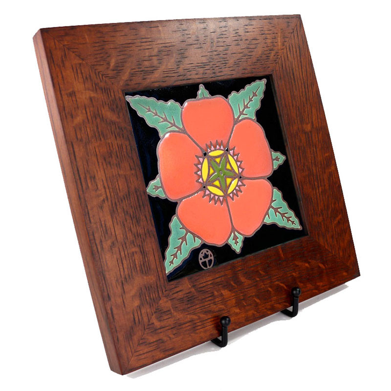 Carly Quinn Mallow Oak Framed Ceramic Tile