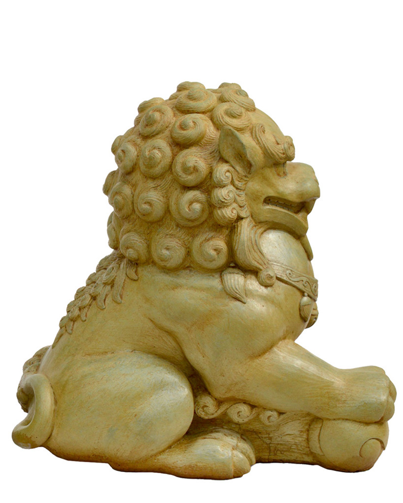 Fu Dog (Male) in Cast Stone (Weathered Bronze)