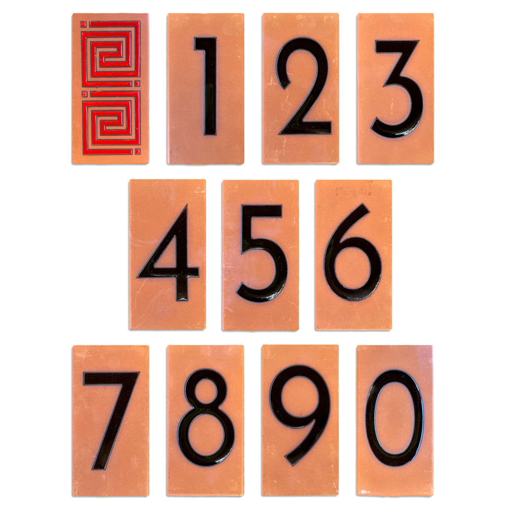 Frank Lloyd Wright Framed Tile House Numbers