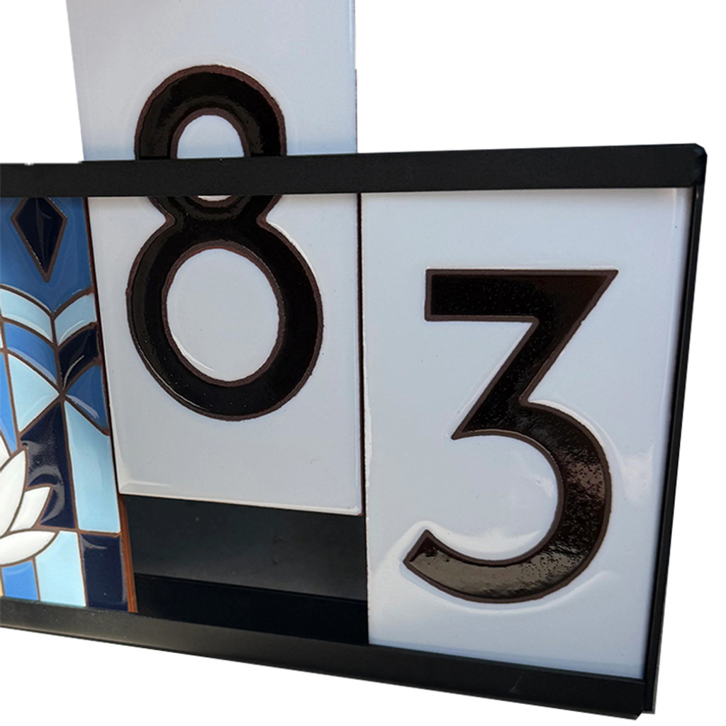 Frank Lloyd Wright Framed Tile House Numbers
