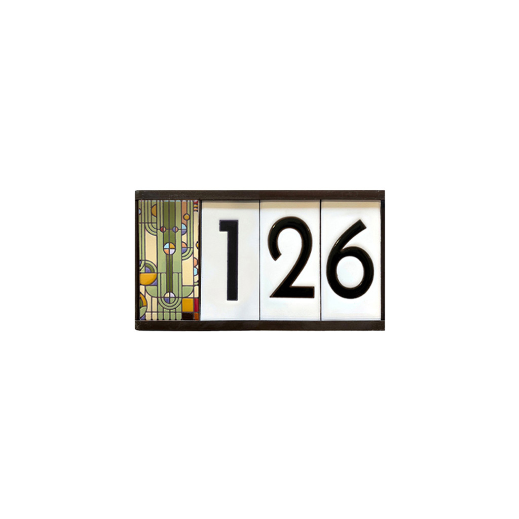 Frank Lloyd Wright Framed Tile House Numbers