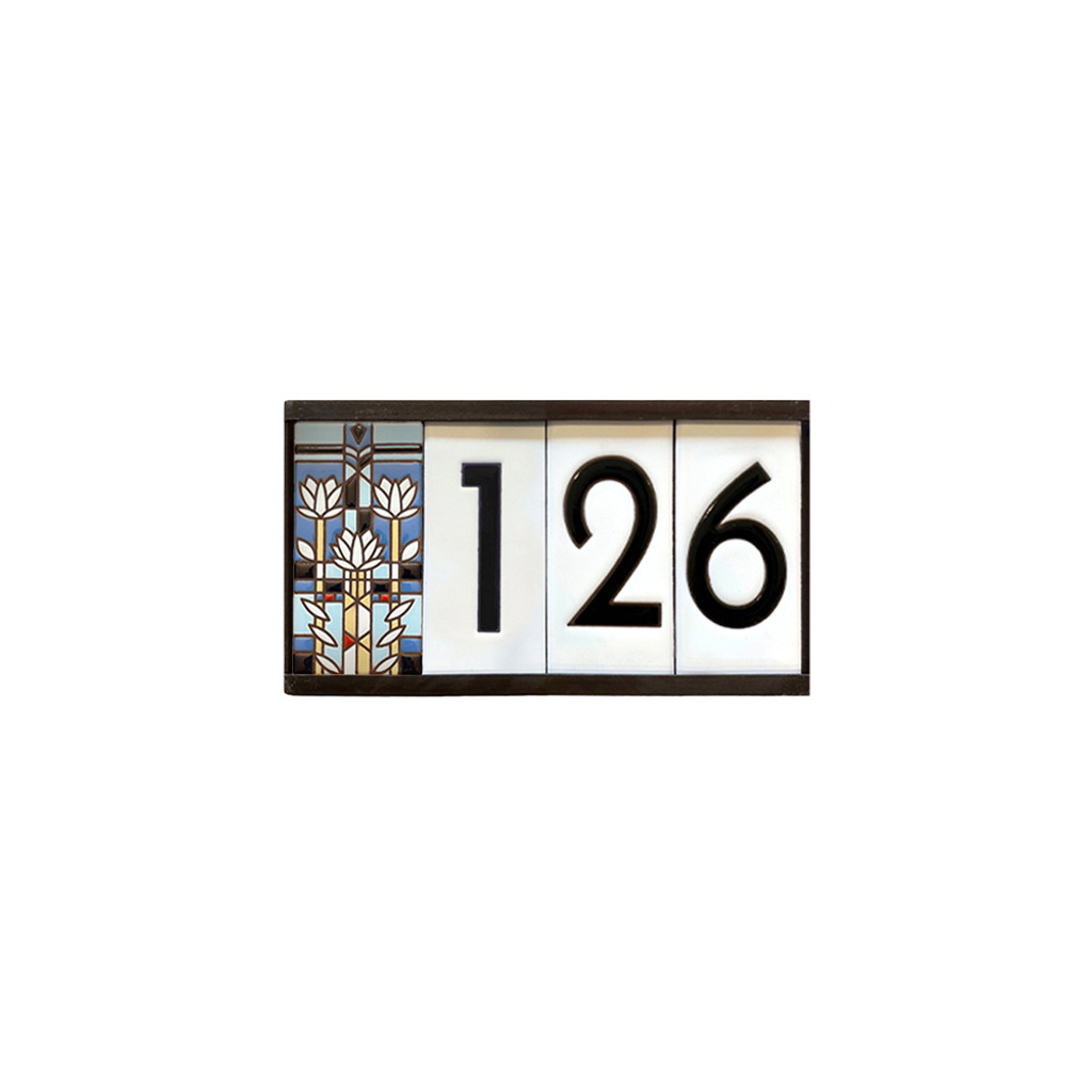 Frank Lloyd Wright Framed Tile House Numbers