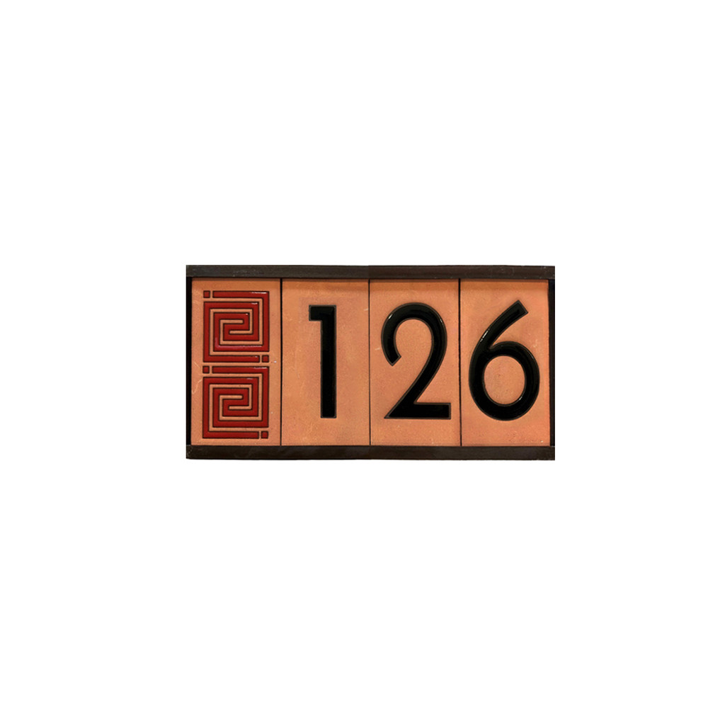 Frank Lloyd Wright Framed Tile House Numbers