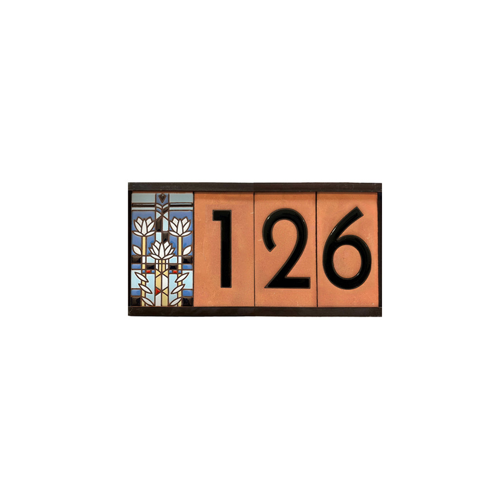 Frank Lloyd Wright Framed Tile House Numbers