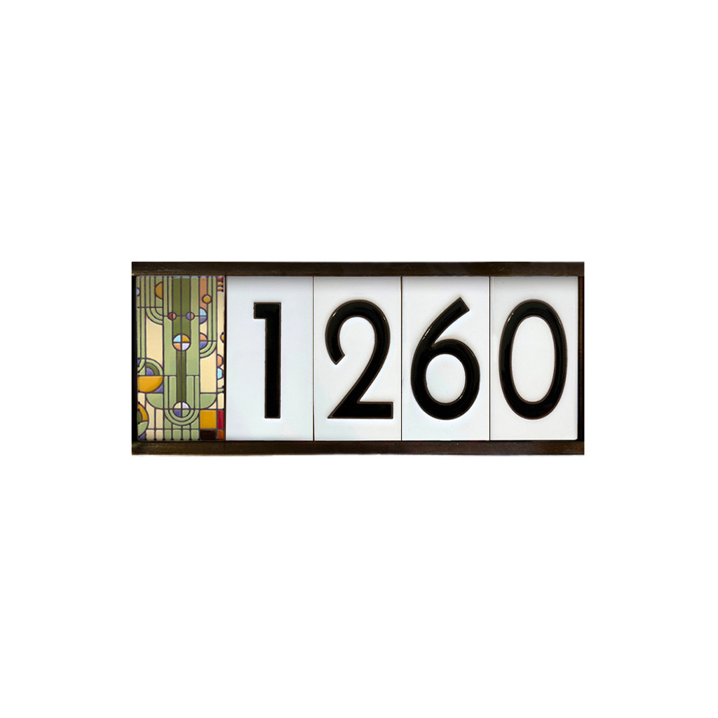 Frank Lloyd Wright Framed Tile House Numbers